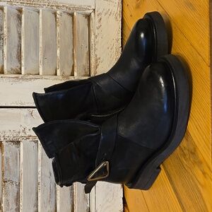 A.S. 98 Black Leather Short Boots